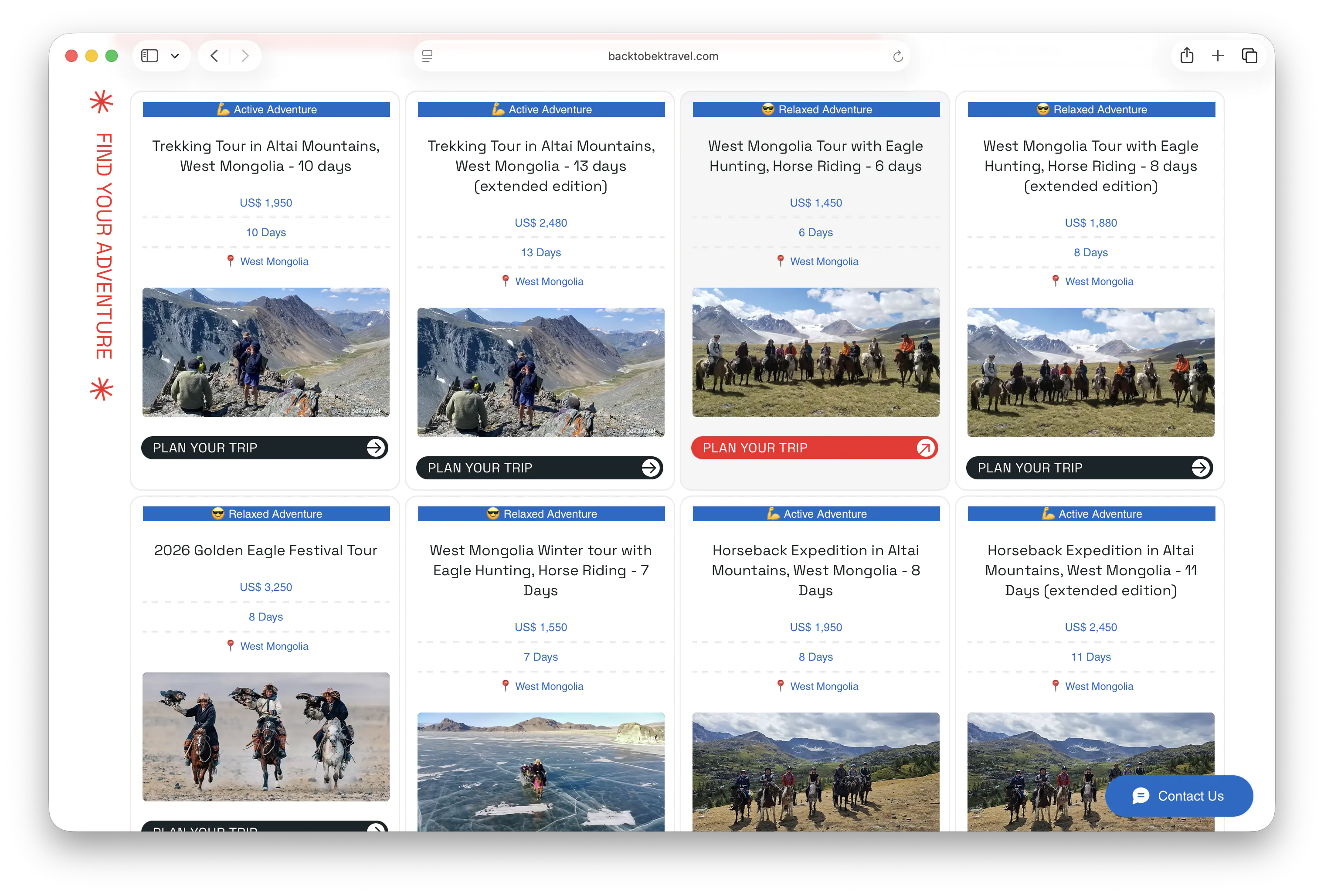 Created Tours Using Market and Competitor Research